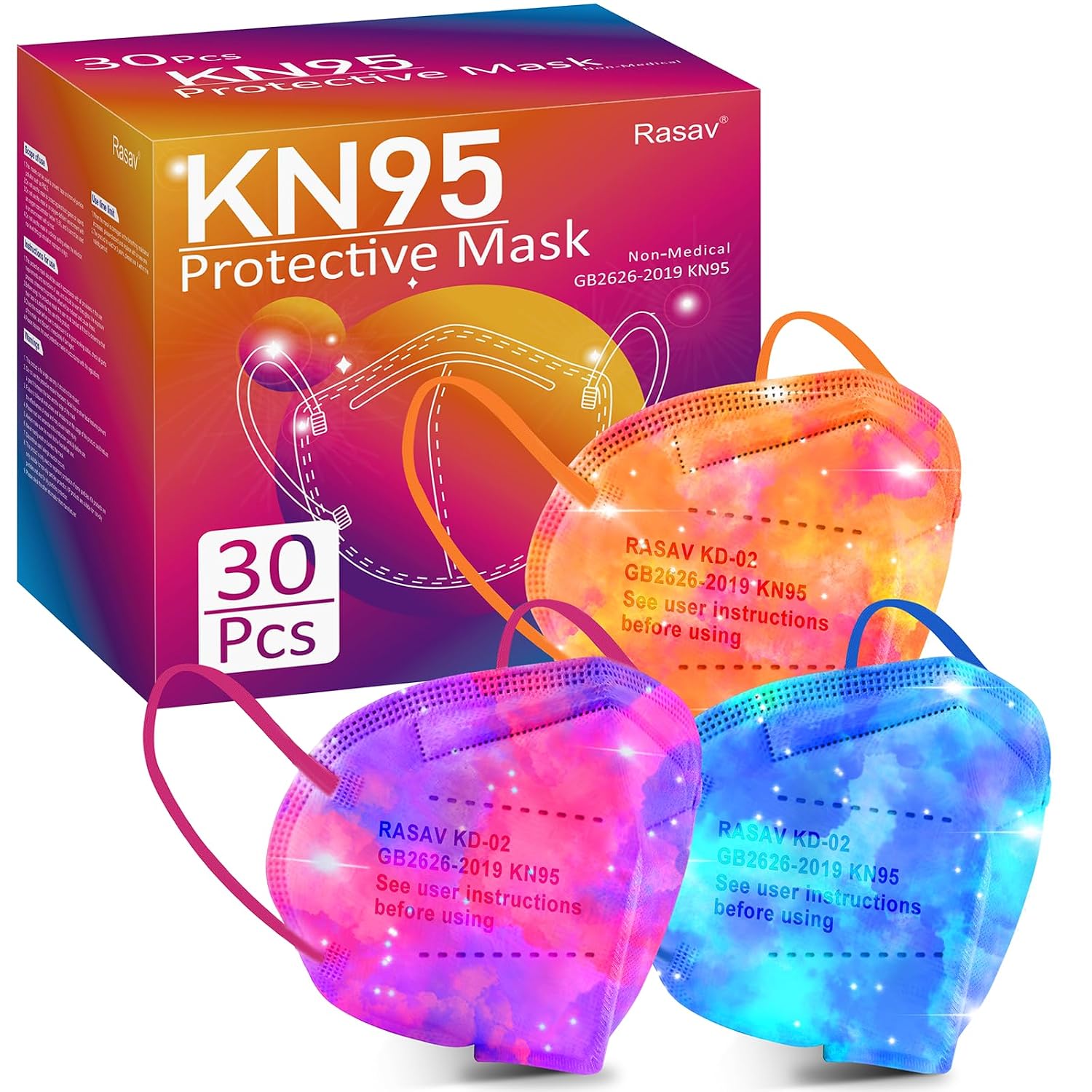 Rasav KN95 Face Masks, Fashion Galaxy Print