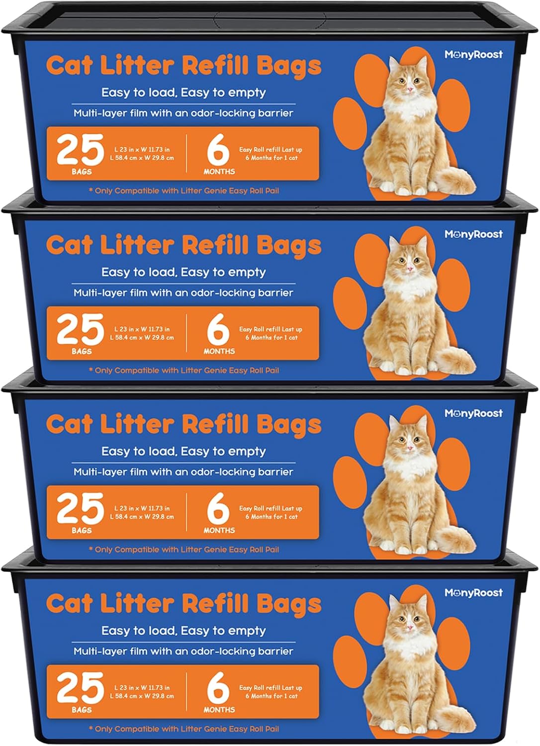 Cat Litter Refill Bags (4-Pack) Compatible with Litter Cat