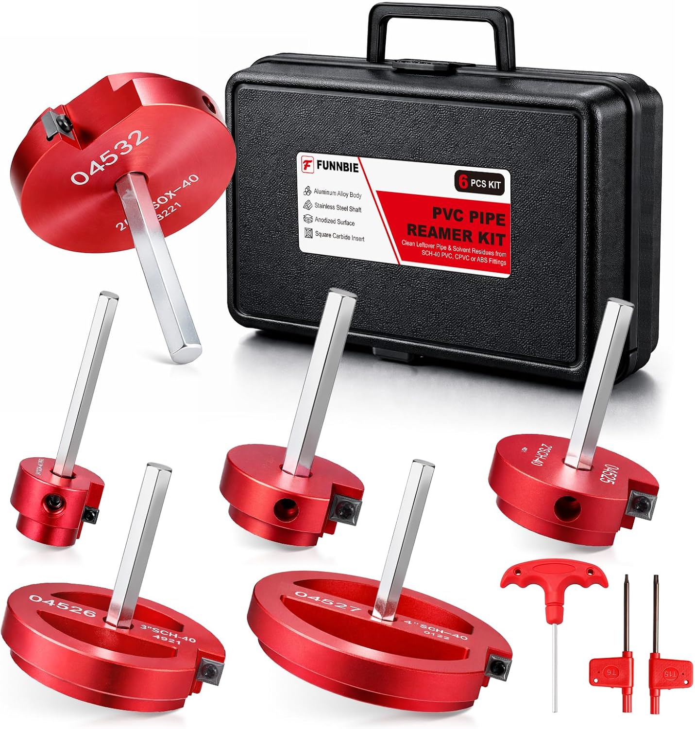 PVC Pipe Reamer Kit, 6 Pcs