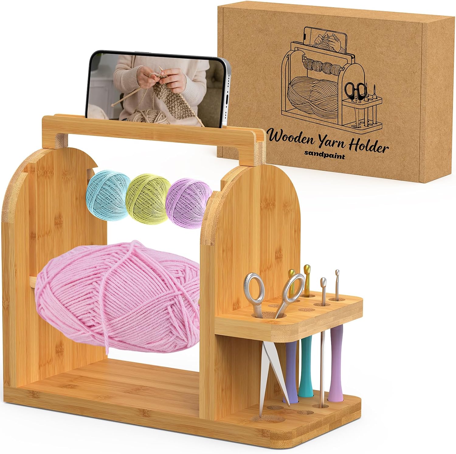 sandpaint Yarn Holder for Crocheting