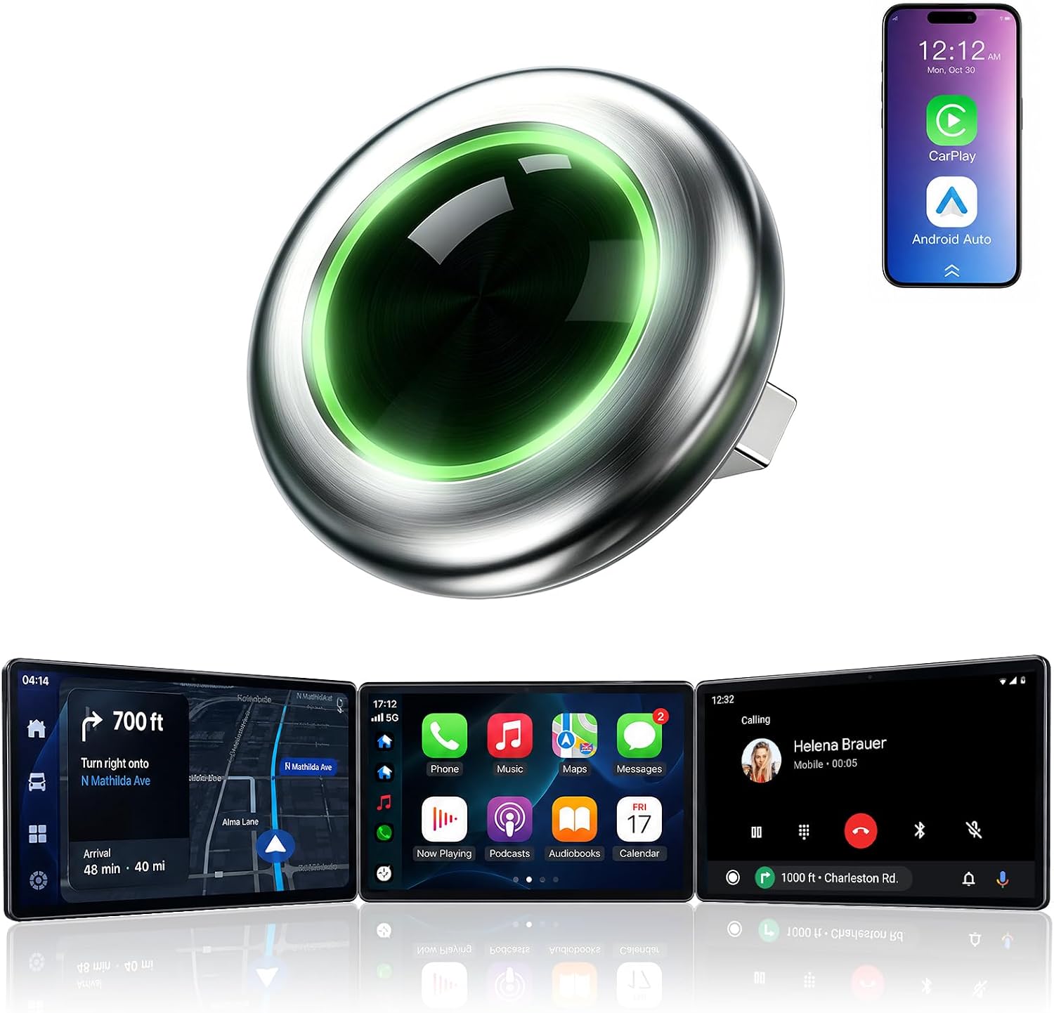 UFO-Shaped Wireless CarPlay Adapter